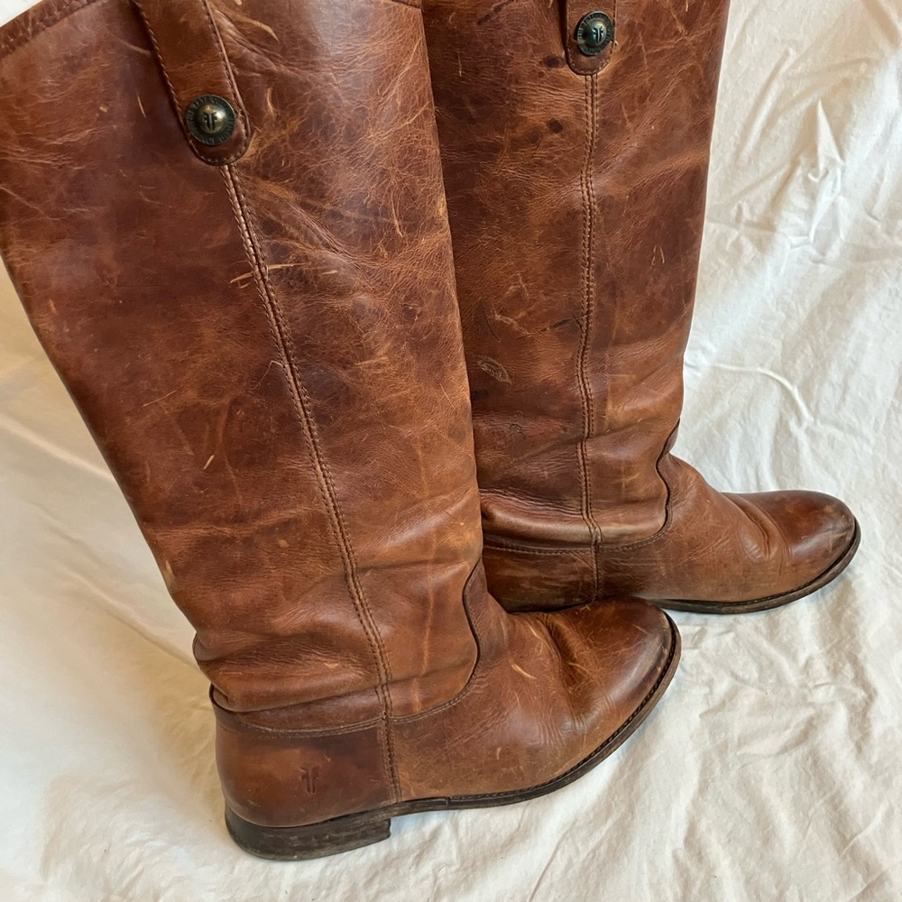 Frye Melissa Cognac Leather Boots
